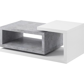 moebline Couchtisch Sofatisch Kaffeetisch BOTA BT97 weiß / beton colorado