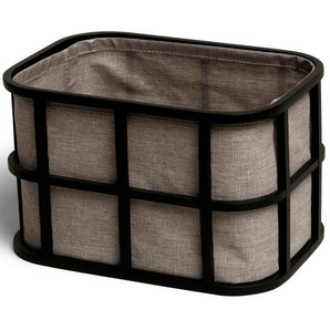 Aufbewahrungsbox MÖVE Aufbewahrungsboxen Gr. B/H/T: 32 cm x 20 cm x 22,5 cm, grau (grau, schwarz) Ordnungsboxen BxTxH: 32x22,5x20 cm, Bambus