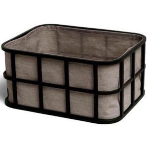 Aufbewahrungsbox MÖVE Aufbewahrungsboxen Gr. B/H/T: 41,5 cm x 20 cm x 32 cm, grau (grau, schwarz) Ordnungsboxen BxTxH: 41,5x32x20 cm, Bambus