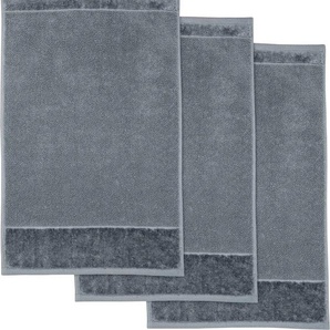 Gästehandtuch MÖVE MÖVE Bamboo Luxe 3er Set Gästetuch Handtücher (Packung) Gr. B/L: 30 cm x 50 cm (3 St.), grau (stone) Gästehandtücher mit seidig glänzenden Bordüren