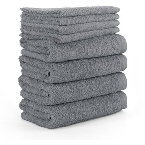 Möve Handtuch Set Superwuschel 100% Premium Cn Baumwolle, Walkfrottier (8-St), Made in Germany, Handtuch Set mit Bordüre, einfarbig, weich