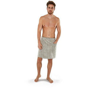 Möve Kilt Eden, ideal für Sauna & Spa, Kurzform, Walkfrottee, Knöpfe, edle Karo-Optik