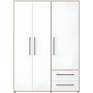 MOKKARIS Drehtürenschrank, Dekor Q36 Sonoma Oak (D30), 3 Türen, 2 Schubkasten