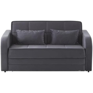 MOLERON Schlafsofa, Bezug: Soft 24, inkl. 2 Zierkissen, Kunststofffüße schwarz, 2 Sitzer