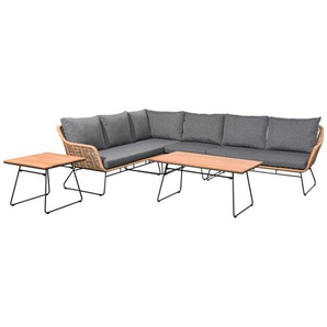 Monaco Ecklounge - Polyrattan, grau, für 5 Personen, wetterfest - Lounge Set, Garten Sitzgruppe, Gartenlounge bellavista Home & Garden / Green Spirit