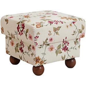 Monarch Hocker Flachgewebe Weiß Buche Nussbaumfarben