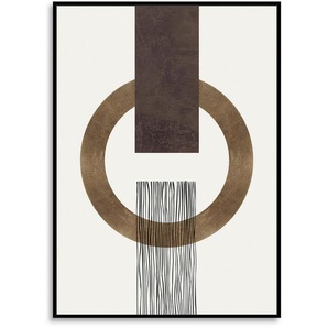 Monee Kunstdruck, Schwarz, Gold, Textil, rechteckig, 51.5x71.5 cm, gerahmt, Bilder, Gerahmte Bilder