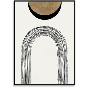 Monee Kunstdruck, Schwarz, Gold, Textil, rechteckig, 51.5x71.5 cm, gerahmt, Bilder, Gerahmte Bilder