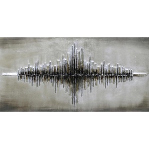 Monee Objektbild, Mehrfarbig, Holz, Textil, Tanne, massiv, rechteckig, 120x60 cm, handgemalt, Bilder, Metallbilder