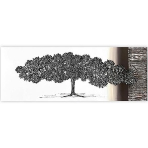 Monee Ölgemälde, Braun, Schwarz, Textil, rechteckig, 150x55 cm, handgemalt, Bilder, Ölgemälde