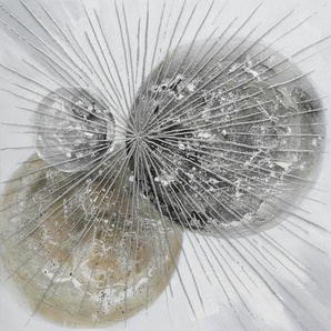 Monee Ölgemälde, Mehrfarbig, Holz, Textil, Tanne, massiv, quadratisch, 85x85 cm, handgemalt, Bilder, Ölgemälde