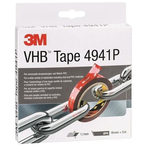 Montageband vhb Tape 4941P grau Länge 3 m Breite 19 mm - 3M