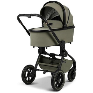 Moon Kinderwagenset Resea +, Olivgrün, Textil, 58x122x98.5 cm, EN 1888, UV 50+, Feststellbremse, Fußstütze abklappbar, Federung, 5-Punkte-Gurt, für Babyschale geeignet, Griff in Lederoptik, mit Tragegriff, Sitz umsetzbar, Einhand-Faltmechanismus,