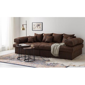 Big-Sofa Braun/Braun Microfaser Goda 278 x 77 x 136cm Industrial