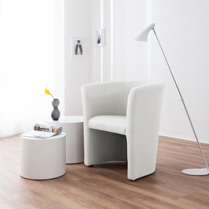 Cocktailsessel Sinclair Weiß/Weiß Kunstleder Rada 67 x 75 x 59cm