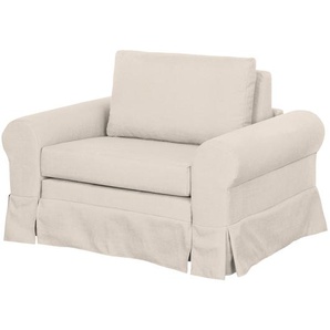 Schlafsessel Country mit Husse Beige/Creme Stoff Doran 125 x 90 x 90cm