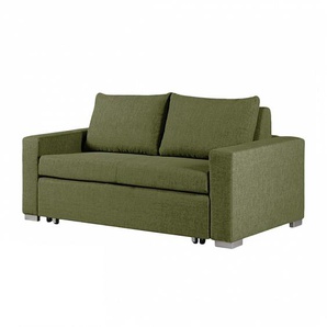 mooved Schlafsofa Latina 2-Sitzer Grün Webstoff 190x90x90 cm (BxHxT) mit Schlaffunktion/Bettkasten Modern
