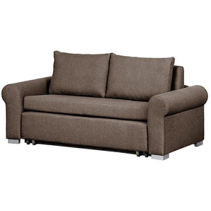 Schlafsofa Basic Country Braun/Braun Stoff Doran 205cm Landhaus