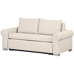 Schlafsofa Basic Country Beige/Creme Stoff Doran 185cm Landhaus
