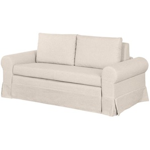 Schlafsofa Country mit Husse Beige/Creme Stoff Doran 185cm Landhaus