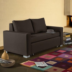 Schlafsofa Basic Braun Kunstleder Koda 153cm mit Schlaffunktion Modern