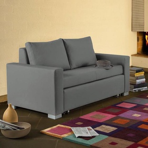 Schlafsofa Basic Grau Kunstleder Koda 153cm mit Schlaffunktion Modern