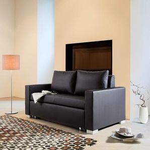 Schlafsofa Basic Schwarz Kunstleder Koda 193cm mit Schlaffunktion Modern
