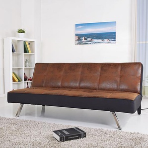 mooved Schlafsofa Savigna Braun Microfaser 179x77x93 cm (BxHxT) mit Schlaffunktion Industrial