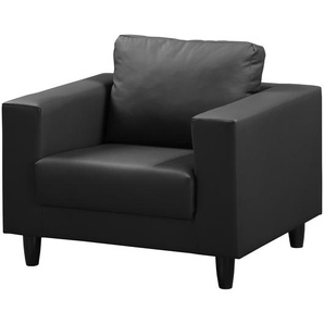 Sessel Bexwell I Schwarz/Schwarz Kunstleder Madara 90 x 78 x 75cm