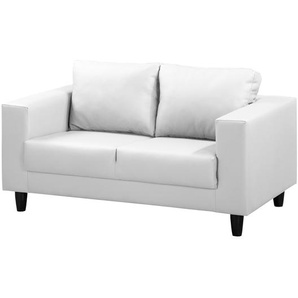 Sofa Bexwell I 2-Sitzer Weiß/Weiß Kunstleder Madara 140 x 78 x 75cm Modern