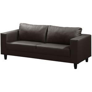 Sofa Bexwell I 3-Sitzer Braun/Dunkelbraun Kunstleder Madara 180 x 78 x 75cm Modern