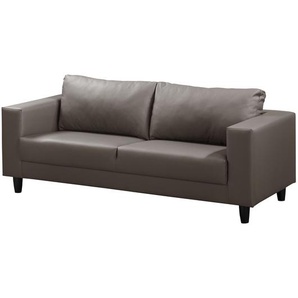 mooved Sofa Bexwell 3-Sitzer Grau Kunstleder 180x78x75 cm