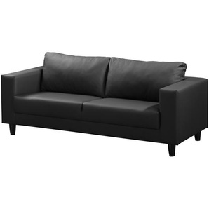 mooved Sofa Bexwell 3-Sitzer Schwarz Kunstleder 180x78x75 cm