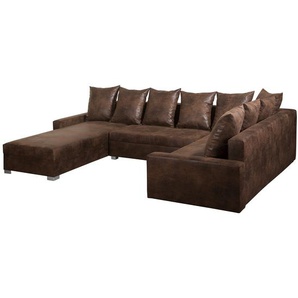 mooved Wohnlandschaft Sibenik Vintage Cognac Microfaser 320x64x221 cm
