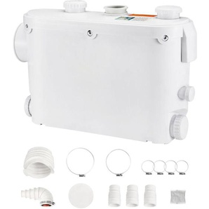 Mophorn Macerator Pump 500W 6600 L/h Flow 26.2 ft/8 m Head Sewerage Sump Pump with 3 Water Inlets for Toilet Basement Kitchen Sink Shower Bathtub