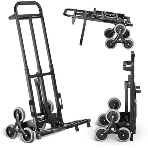 Treppensteigerwagen, Tragkraft 200 kg. Robuster Klappwagen mit Doppelgriff, 6 Rädern und 2 elastischen Seilen. Ideal für Zuhause, Büro, Einkaufen,