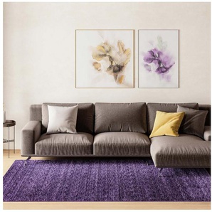 morgenland Wollteppich Uni - Gabbeh Teppich - Softy, rund, Höhe: 1,6 mm, Gabbeh Optik, Uni Farben, reine Wolle, sehr weicher Flor, Wohnzimmer