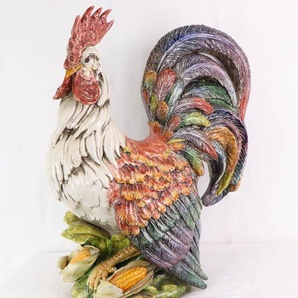 Außergewöhnliche Figur aus Porzellan, Hahn Motiv