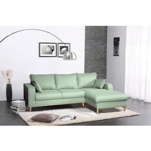 Mørteens Ecksofa Greeneville Mint Strukturstoff 230x84x154 cm
