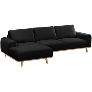 Mørteens Ecksofa Lauris Schwarz Samt 286x81x152 cm