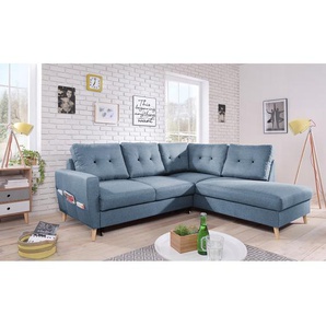 Mørteens Ecksofa Sola II Taubengrau Webstoff 230x90x198 cm mit Schlaffunktion