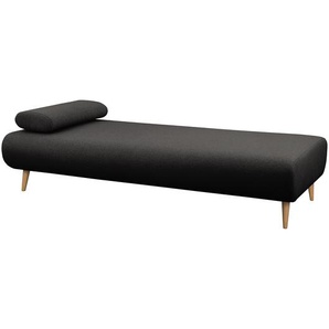 Relaxliege Bockel Schwarz/Schwarz Flachgewebe 200 x 44 x 90cm