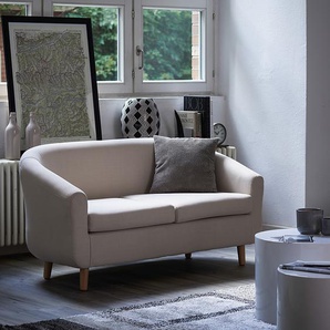 Sofa Little 2-Sitzer Beige/Beige Webstoff 140 x 74 x 74cm Skandi