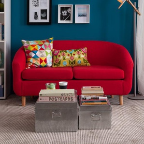 Sofa Little 2-Sitzer Rot/Rot Webstoff 140 x 74 x 74cm Skandi