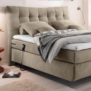 Motor-Boxspringbett Malibu 2, sand, 180 × 200 cm