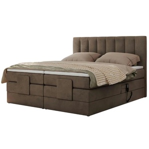 Motor Boxspringbett mit Bettkasten Comforto ¦ braun ¦ Maße (cm): B: 148 H: 124