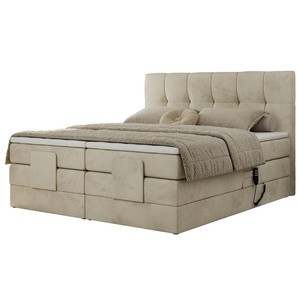 Motor Boxspringbett mit Bettkasten Vittoria ¦ beige ¦ Maße (cm): B: 188 H: 124