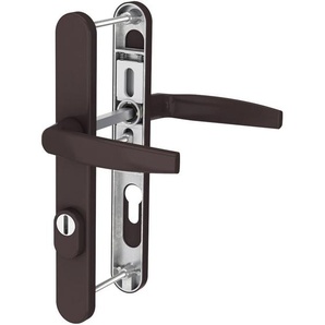 Ms Beschläge - Langschild Türbeschlag 8-72mm Schmalrahmengarnitur Braun RAL8019 Türdrücker pz Drücker/Drücker 71-86mm ja