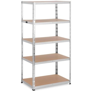 MSW - Schwerlastregal Metallregal Kellerregal 90 x 60 x 180 cm für 5 x 175 kg grau