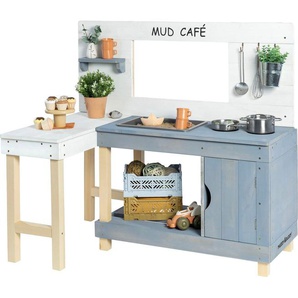 MUDDY BUDDY® Outdoor-Spielküche Mud Café Holz, Matschküche, weiß - wolkengrau